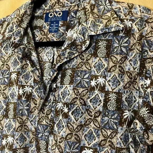 Ono & Company Mens Vintage 90s Hawaiian (3 Set) Henley Shirt Medium White SP EXC - Picture 5 of 12